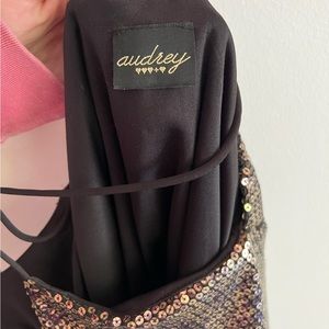 Sequin racer back mini dress